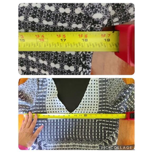 Capulet Shirt Dress Small / Medium Pockets Black & White Mixed Patterns Office - Picture 8 of 12